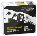 Поводочный плетеный шнур Mikado Territory COATED Braid зелёный (30 LB, 10 м) мягкий