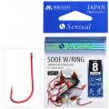 Рыболовные крючки Mikado Sode красные с ушком № 16
